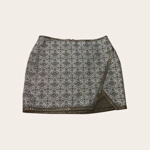 Express Blue White Textured Mini Skirt Size 6 Patterned Career Skirt